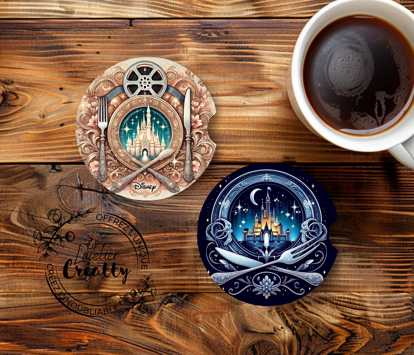 🏰 Dessous de Verre Disney - La Magie à Chaque Gorgée ! ✨