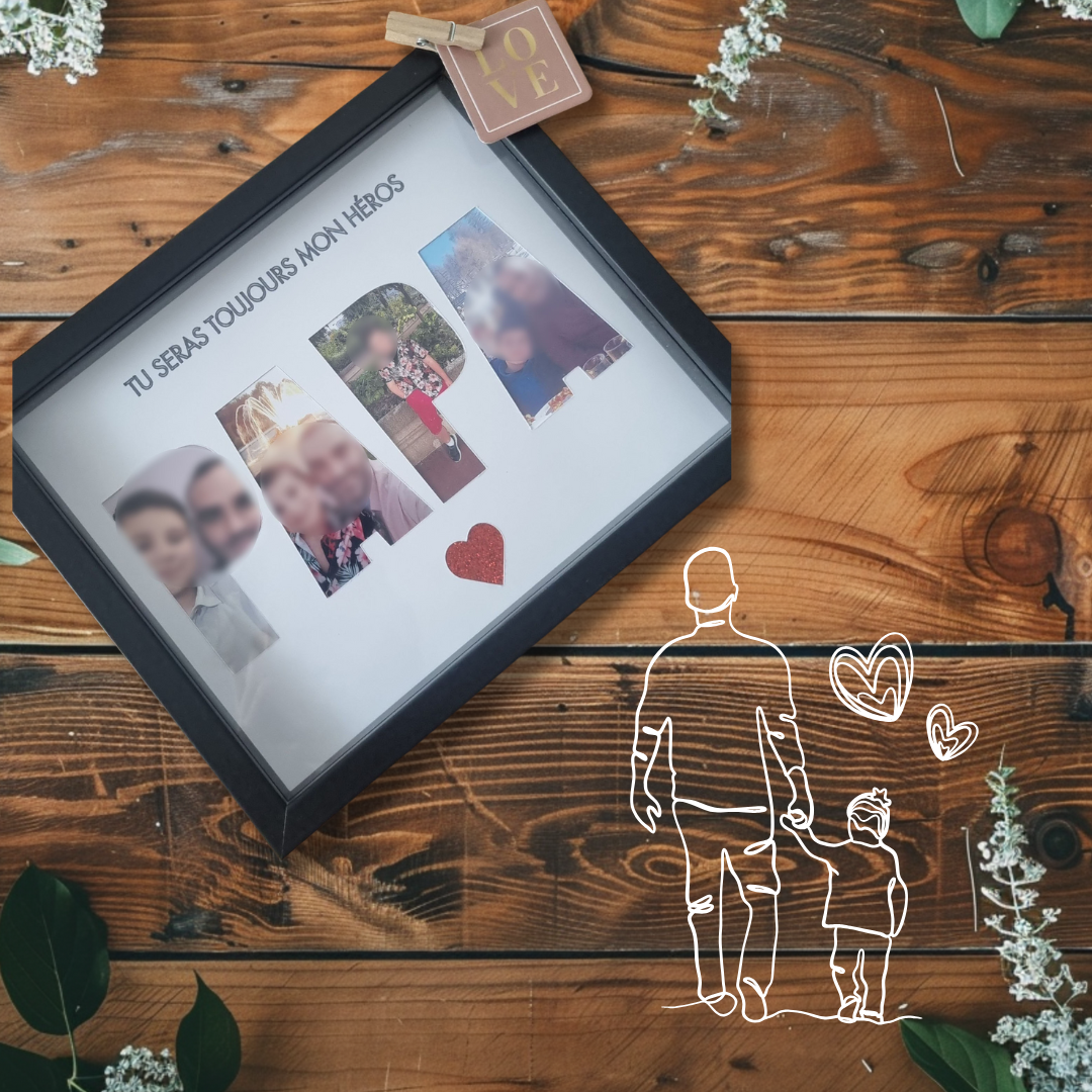 Cadre personnalisé – Fête des Pères 🎁✨