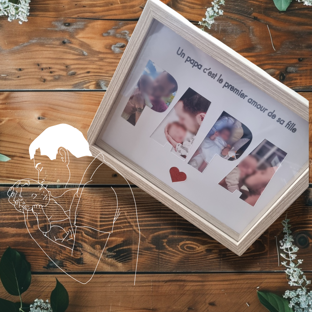Cadre personnalisé – Fête des Pères 🎁✨