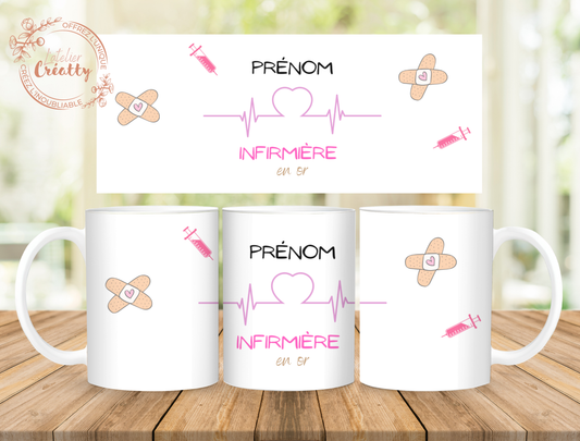 Mug Personnalisée – Qualité Premium AAA, Compatible Lave-Vaisselle " Infirmière en or"