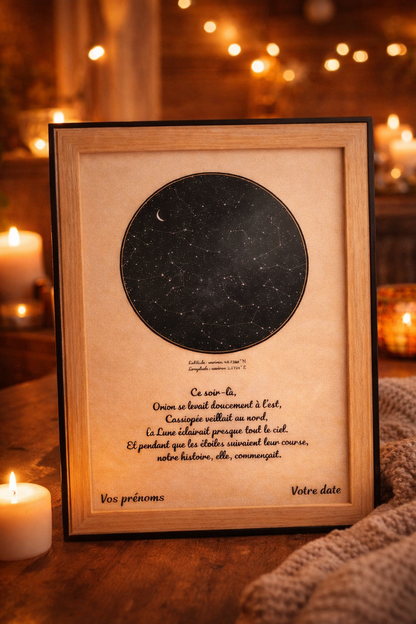 Sous Ce Même Ciel – Carte du Ciel Personnalisée (18x23 cm)