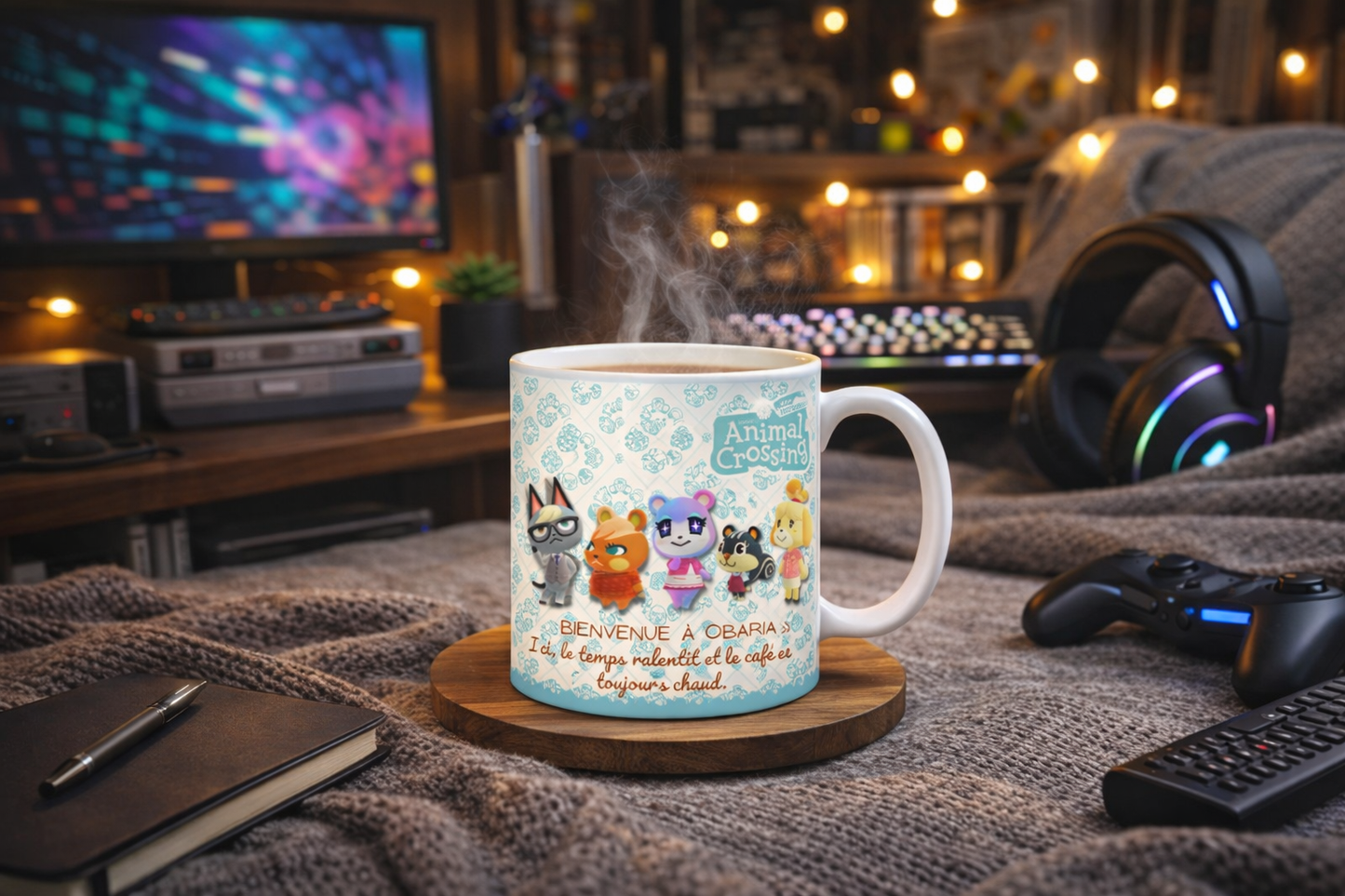 ☕ Tasse personnalisée – Univers île cosy (inspirée d’un jeu culte)